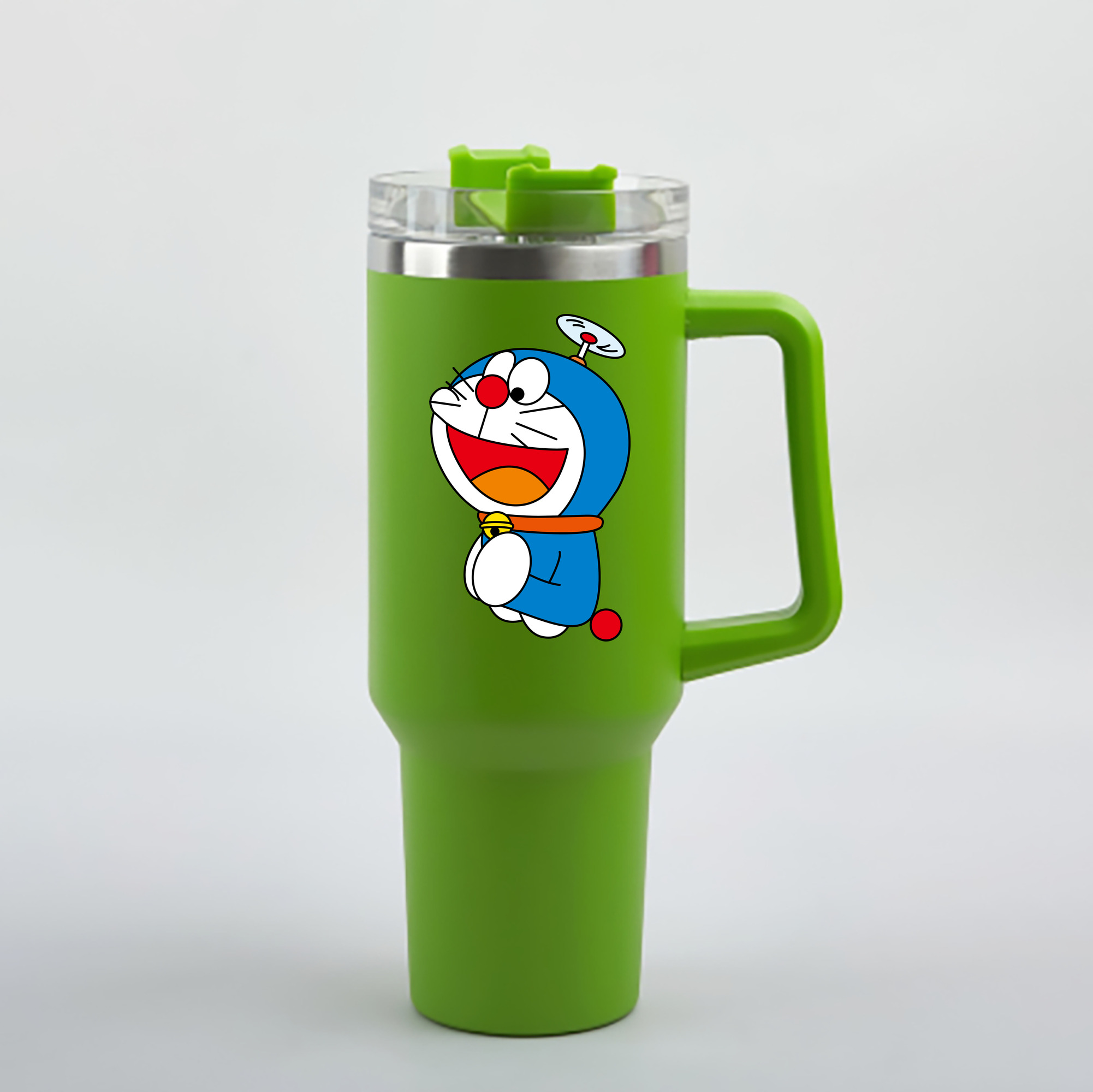 （画像用） ドラえもん Doraemon 1200mL車用タンブラー - クリスタルステッカー（プラスチックストロー付き）